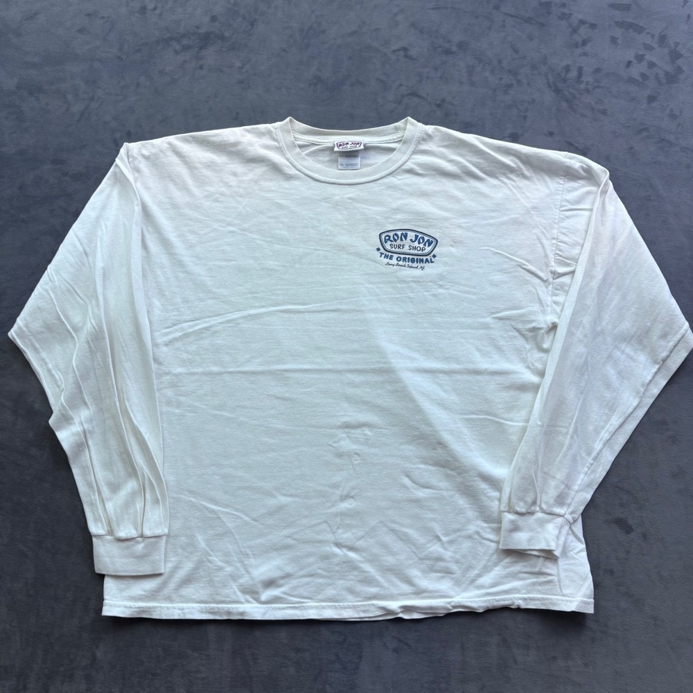 Ron Jon Surf Shop Long Sleeve Graphic T-Shirt White LBI NJ Mens 2XL